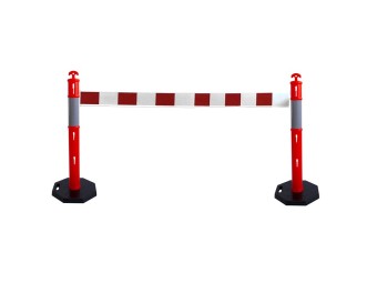 Barrière extensible rouge/blanc pour balise BAL et cônes
