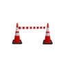 Barrière extensible rouge/blanc pour balise BAL et cônes