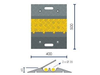 Passe-câble modulaire en caoutchouc 2 ou 4 canaux Ø35mm