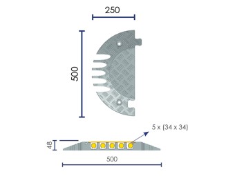Passe-câbles à capot en caoutchouc 5 canaux CP1002