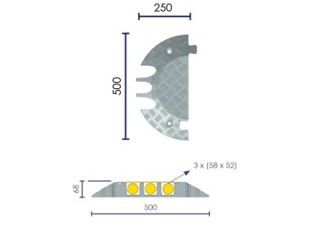 Passe-câbles à capot en caoutchouc 3 canaux CP1031