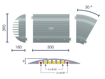 Passe-câble pour piéton pour foires/expos/salons - 7 canaux - CP5040