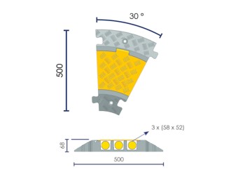 Passe-câbles à capot en caoutchouc 3 canaux CP1031