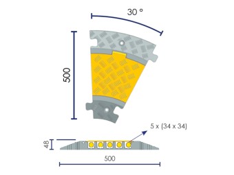 Passe-câbles à capot en caoutchouc 5 canaux CP1002