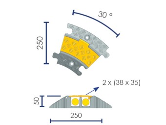 Passe-câbles à capot en caoutchouc 2 canaux CP1081