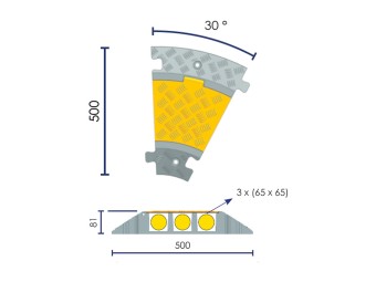 Passe-câbles à capot en caoutchouc 3 canaux CP1071
