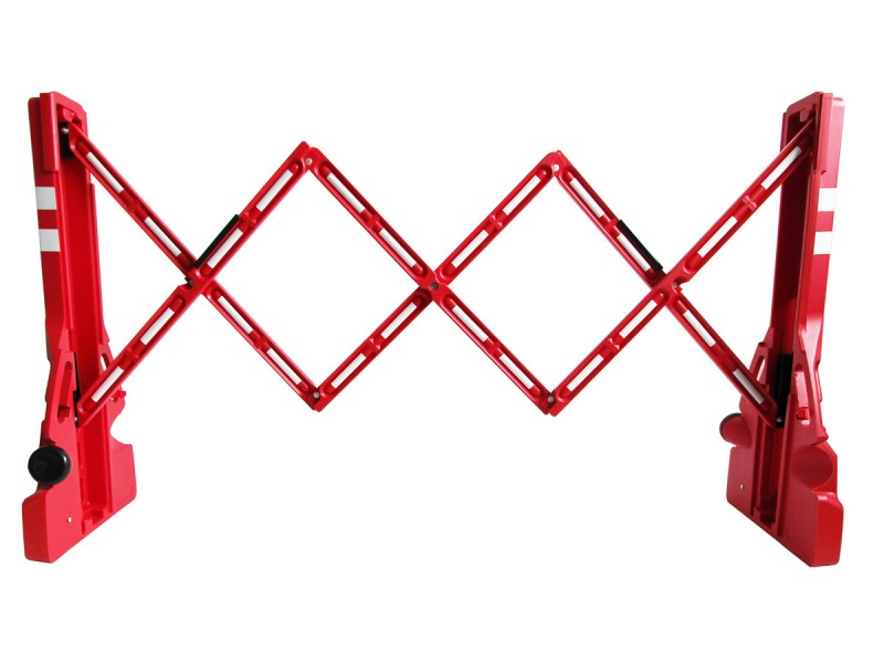 Barrière extensible plastique 2,5m - rouge - classe 2 - EXTENSO