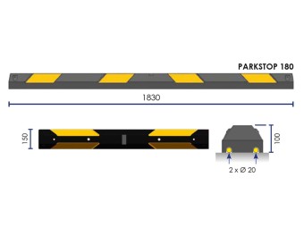 Butée de parking en caoutchouc - PARKSTOP