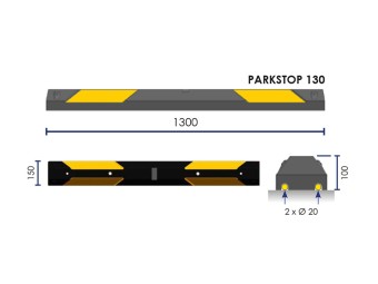 Butée de parking en caoutchouc - PARKSTOP