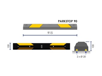 Butée de parking en caoutchouc - PARKSTOP