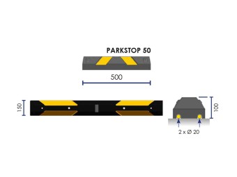 Butée de parking en caoutchouc - PARKSTOP