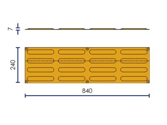 Bande de guidage podotactile en caoutchouc - 4 bandes - vendu par 5