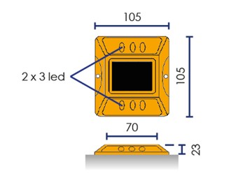 Plot solaire LED routier à fixer ou à coller