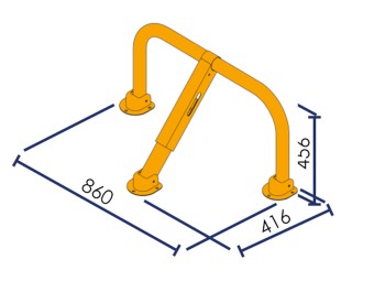 Arceau de parking rabattable avec pied en acier - STOPWHEEL