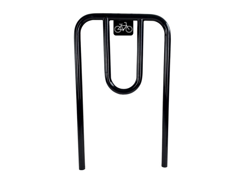 Arceau vélo à sceller noir avec pictogramme Arceau vélo à sceller noir avec pictogramme