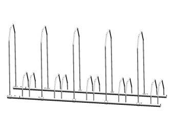 Râtelier pour 5 vélos avec arceaux de sécurité
