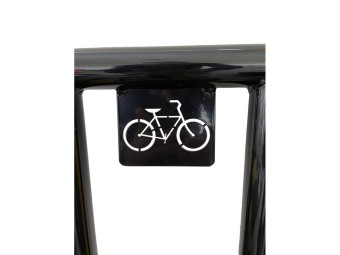 Arceau vélo à sceller noir avec pictogramme