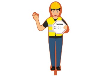 Panneau figurine de signalisation chantier - Luis