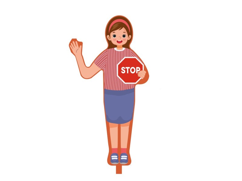 Figurine de signalisation de proximité d'école - Léa ou Léo Figurine de signalisation de proximité d'école - Léa ou Léo