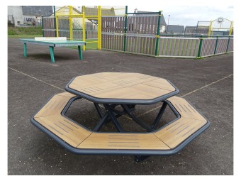 Table pique nique octogonale Horizon stratifié compact
