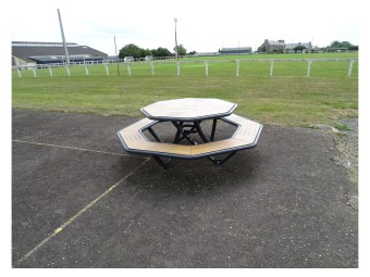 Table pique nique octogonale Horizon stratifié compact