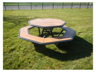 Table pique nique octogonale Horizon stratifié compact
