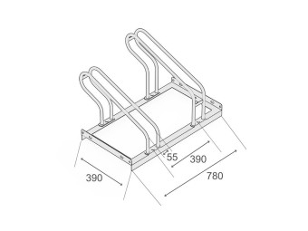Support vélo économique R2W – Espacement 390 mm, 2 à 10 places
