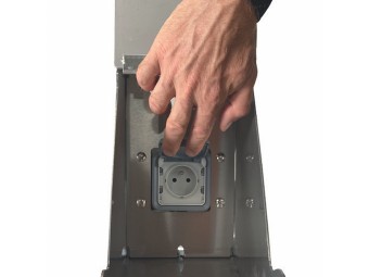Support cycle rond pour vélo éléctrique en inox avec picto cycle
