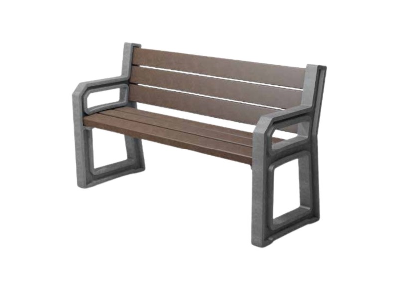 Banc extérieur sénior réhaussé en plastique recyclé TARLOS