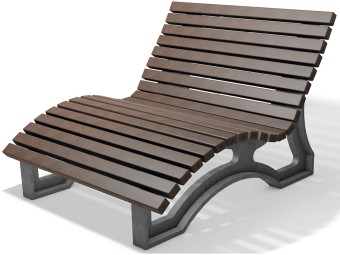 Chaise longue en plastique recyclée AVETO