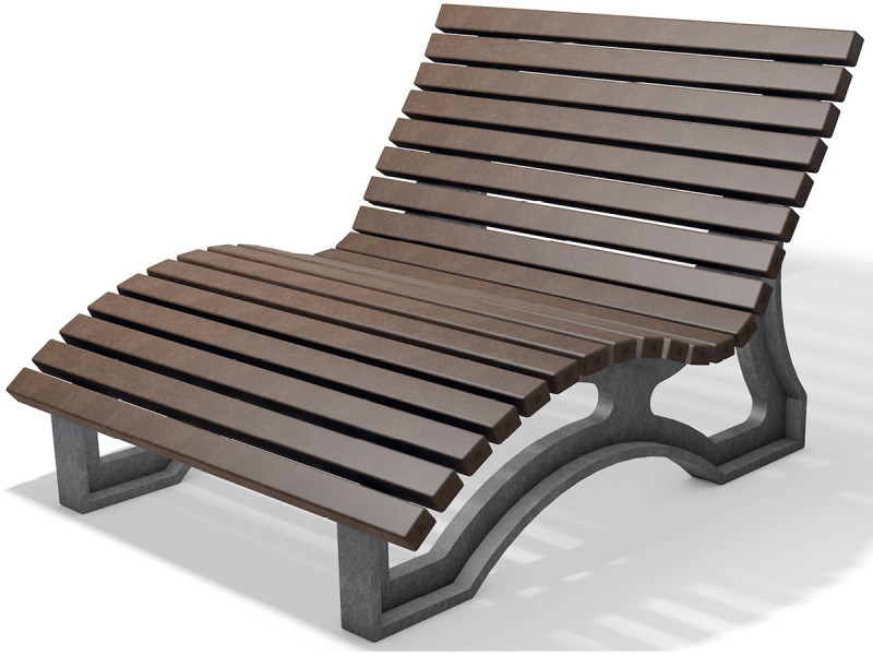 Chaise longue en plastique recyclée AVETO Chaise longue en plastique recyclée AVETO