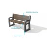 Banc extérieur sénior réhaussé en plastique recyclé TARLOS