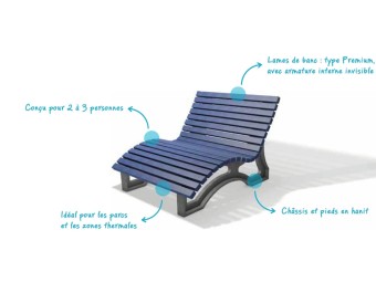 Chaise longue en plastique recyclée AVETO
