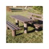 Table + bancs de pique-nique en plastique recyclé TAUNUS