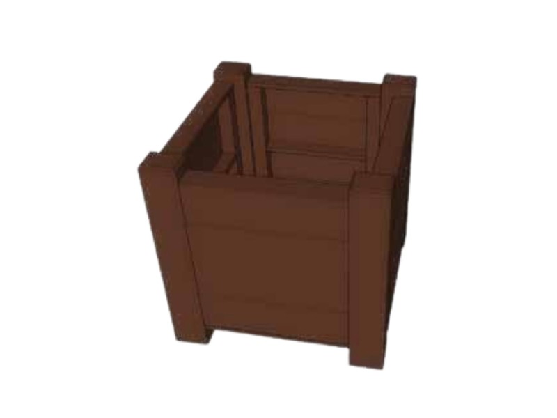 Jardinière carré en plastique recyclé