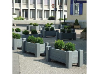 Jardinière rectangulaire en plastique recyclé MUSCARI