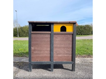 Corbeille extérieur tri sélectif en plastique recyclé