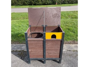 Corbeille extérieur tri sélectif en plastique recyclé