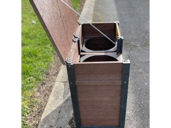 Corbeille extérieur tri sélectif en plastique recyclé