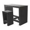 Bar + tabourret exterieur en plastique recyclé CALERO
