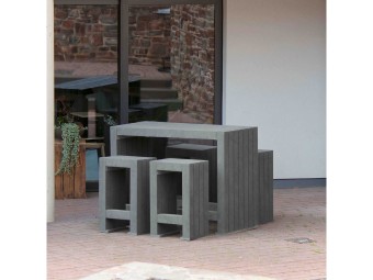 Bar + tabourret exterieur en plastique recyclé CALERO