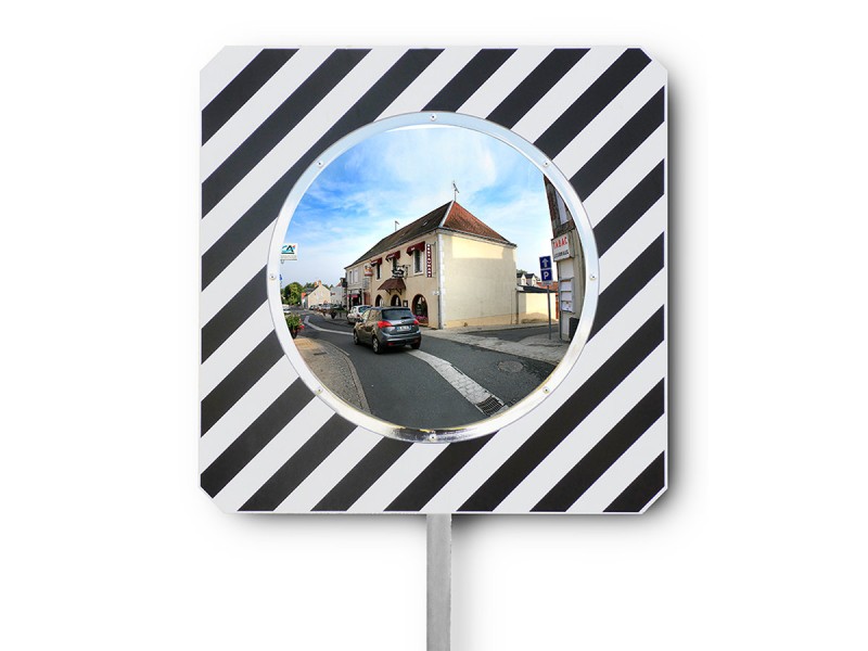 Miroir routier inox avec fonction antigivre - vison à 90° 2 direction Miroir routier inox avec fonction antigivre - vison à 90° 2 direction
