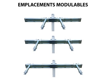 Fourche pour pose de 2 mirroir sur un poteau de fixation