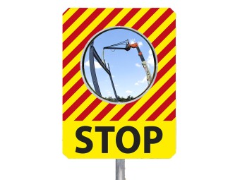 Miroir de chantier temporaire avec message - vision 90°