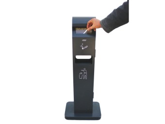 Cendrier sur pied Totem avec poubelle intégrée