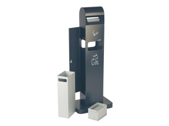 Cendrier sur pied Totem avec poubelle intégrée