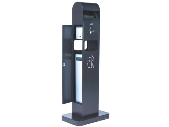 Cendrier sur pied Totem avec poubelle intégrée
