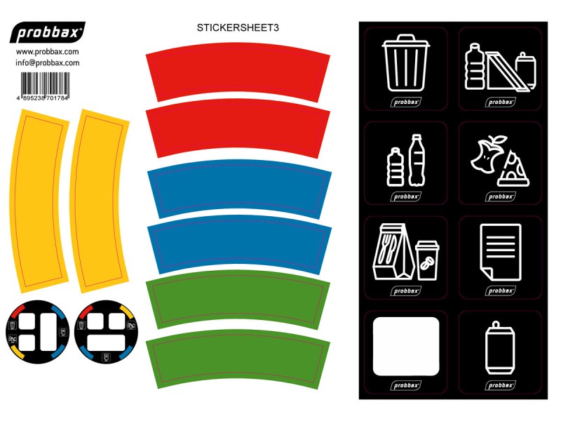 Stickers pour poubelle tri séléctif à 3 compartiments