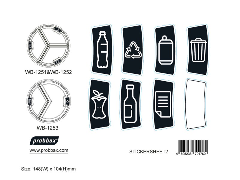 Stickers pour poubelle tri séléctif à compartiments