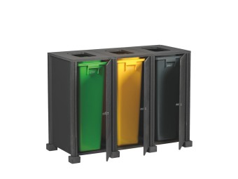 Station de tri sélectif multiflux en briques alimentaires recyclées